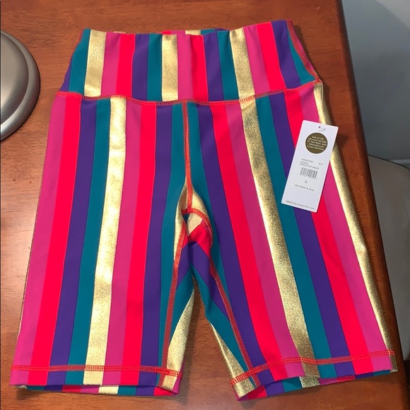 striped biker shorts